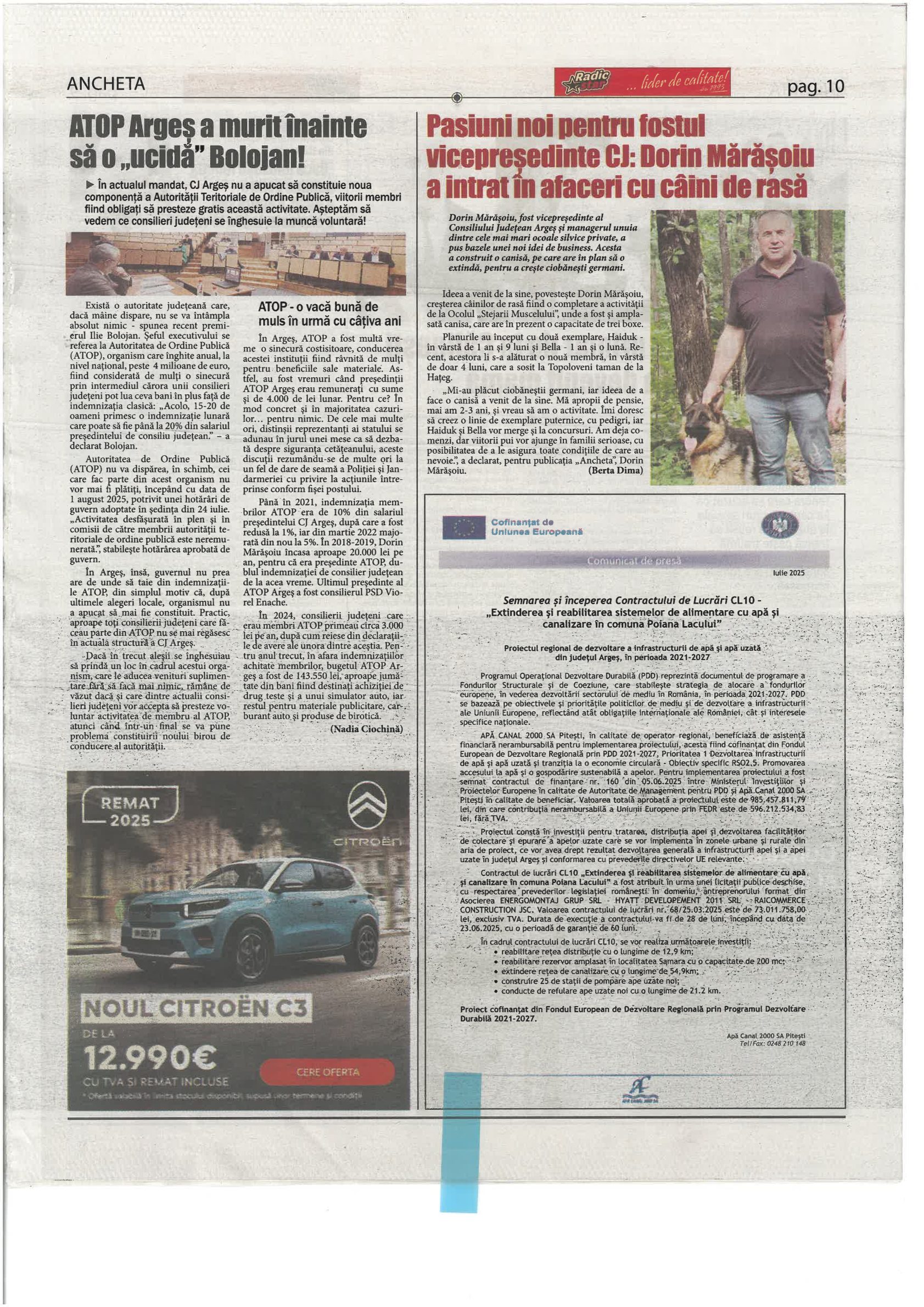 Articol început lucrări - Ancheta